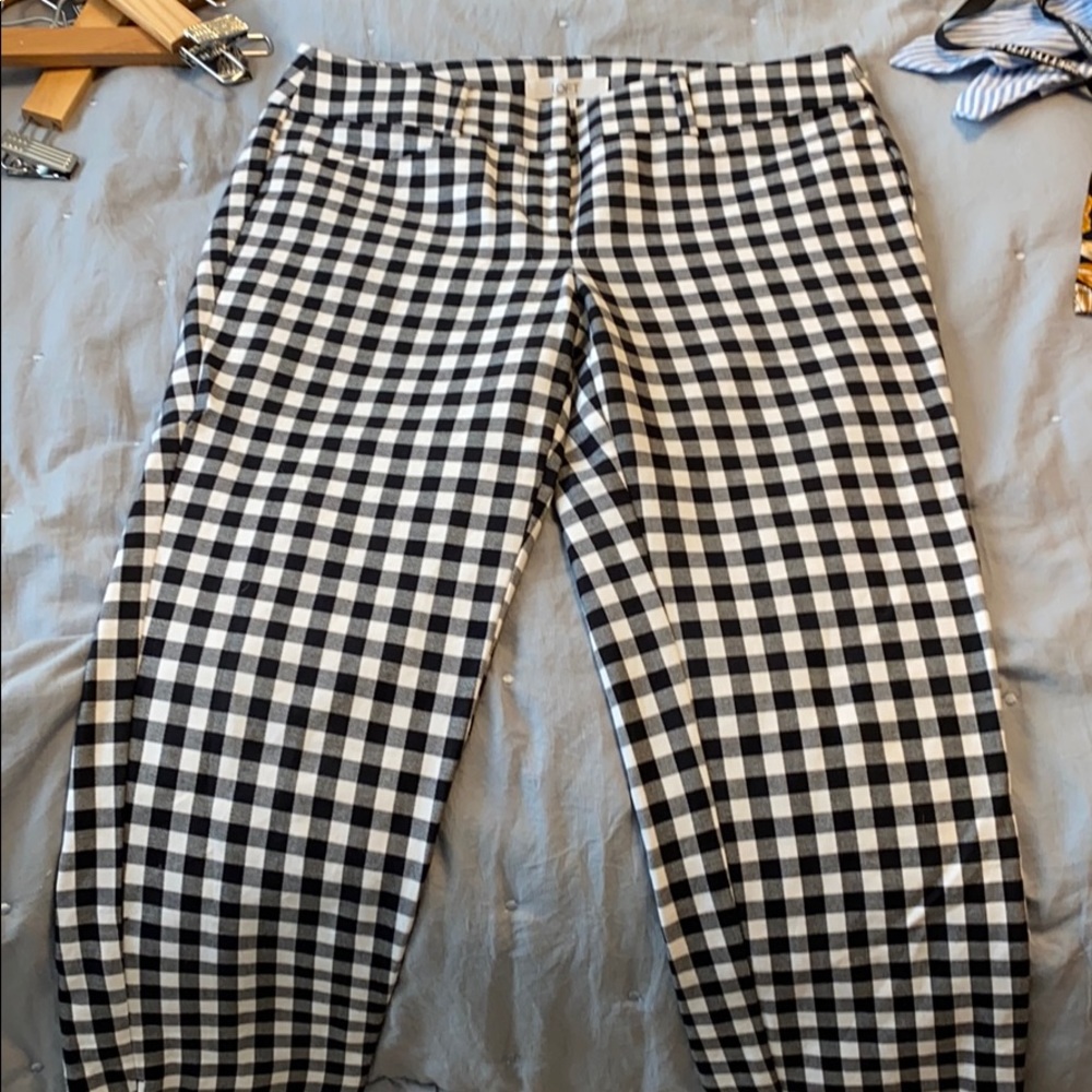 Black and white gingham slacks